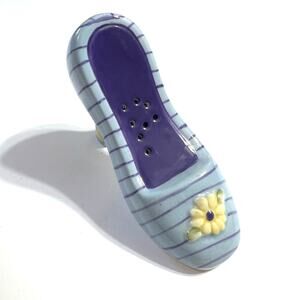 Vintage Silvestri High Heel Shoe Pepper Shaker Carol Eldridge Blue Collectible